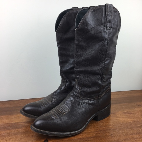 Durango Other - DURANGO Brown Leather Western Slouch Boots Men Size 10 EE Goodyear Welt SW583.